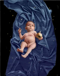 Immanuel, 2024 (scratchboard, coloreado digitalmente)