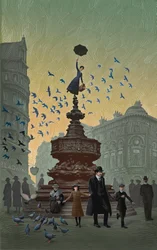 Mary Poppins, 2019 (scratchboard, coloreado digitalmente)