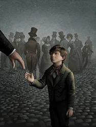 Oliver Twist, 2008 (scratchboard, coloreado digitalmente)