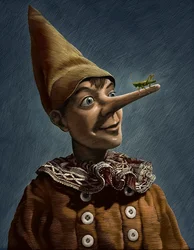Pinocho, 2013 (scratchboard, coloreado digitalmente)