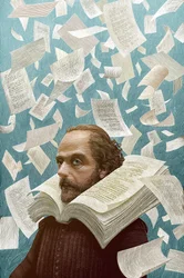 Obras de Shakekspeare, 2015 (scratchboard, coloreado digitalmente)