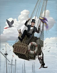 Los viajes del Doctor Dolittle, 2012 (scratchboard, coloreado digitalmente)