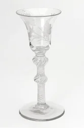 Vaso de aire Jacobita grabado, c.1760