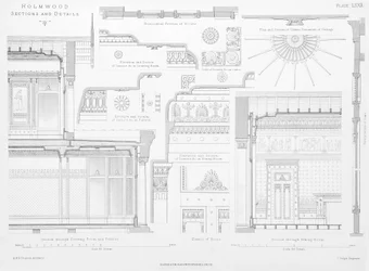 Detalles decorativos interiores de Holmwood, Glasgow