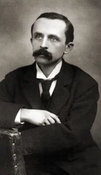 Retrato de J.M. Barrie, c.1890 (foto sepia)