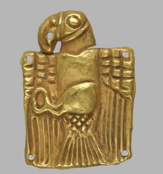 Placa de oro en forma de águila, siglo V a.C.