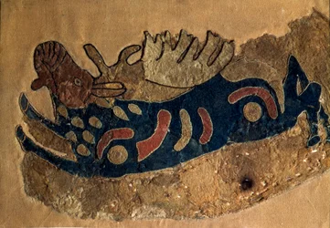 Arte escita: fragmento de un recubrimiento de silla de montar de fieltro