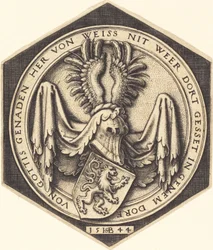 Escudo de armas con un león