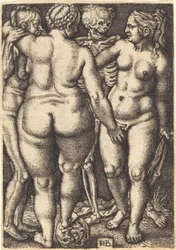 La muerte y tres mujeres desnudas