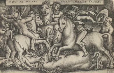Hércules Luchando Contra los Troyanos, de Los Trabajos de Hércules