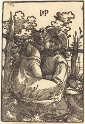 Amantes junto a una Cerca