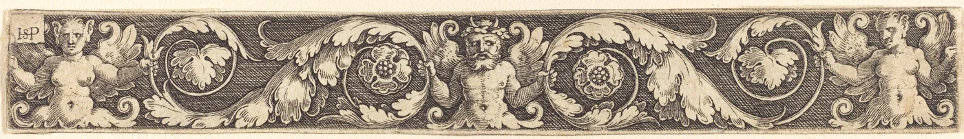 Ornamento con Una Figura Masculina y Dos Femeninas