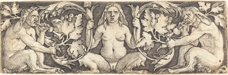 Ornamento con tres sátiros