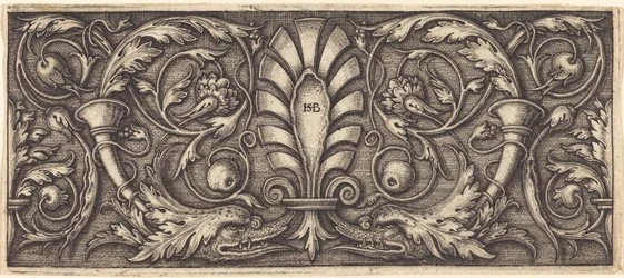 Ornamento con dos delfines grotescos