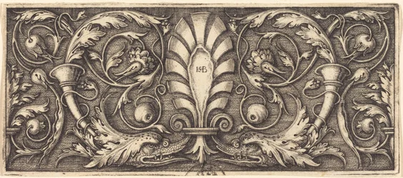 Ornamento con Dos Delfines Grotescos