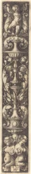 Ornamento con dos mujeres con los ojos vendados