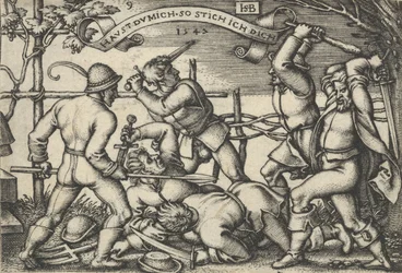 Pelea de campesinos, de La fiesta de los campesinos o los doce meses, 1547