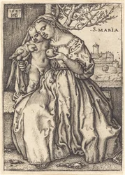 Virgen y Niño con un Loro