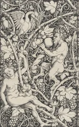 Papel tapiz con familia de sátiros, 1515
