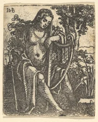 Mujer con arpa, 1520-1525