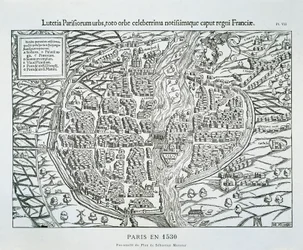 Plano de la ciudad de París c.1530 (grabado en madera)