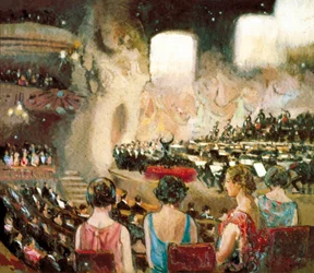 La orquesta de Pau Casals en el Palacio de la Música de Cataluña en Barcelona, 20º (óleo sobre lienzo)