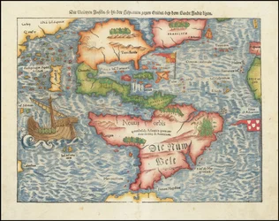 Mapa de las Américas de 1561 por Sebastian Münster