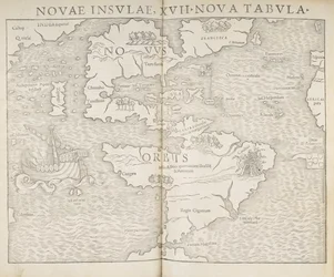 Mapa de América del Norte, Islas Nuevas, 17 nuevo mapa, Sebastian Munster