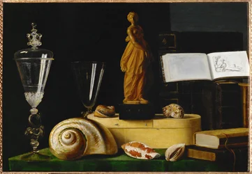 Nature morte a la statuette et aux coquillages - Naturaleza muerta con estatua y conchas ...