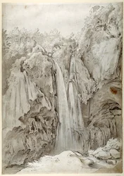 Rocas y cascadas del Aniene en Tívoli