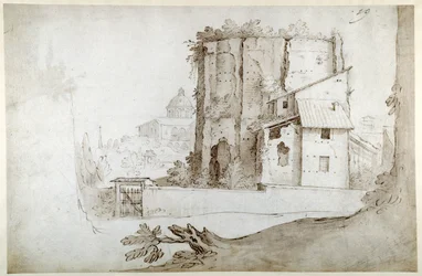 Ruinas en el Celio con la iglesia de SS. Giovanni e Paolo