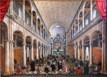 Vista del interior de la Iglesia de los Jesuitas en Amberes