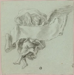 Ángel con Putti portando objeto