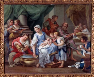 El nacimiento de San Juan Bautista. Pintura de Sebastiano Conca (1680-1764) siglo XVIII. Museo dell