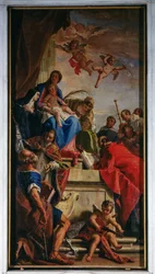 Nuestra Señora entronizada con santos