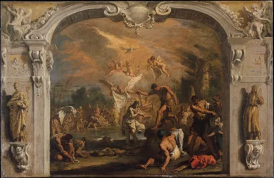 El Bautismo de Cristo, c.1713-14 (óleo sobre lienzo)