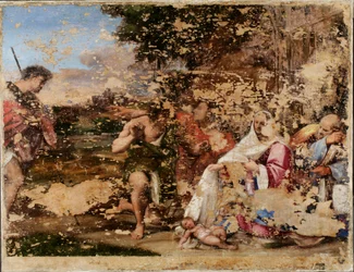 Adoración de los Pastores (después de la limpieza, antes de la restauración) 1510