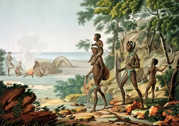 Port Jackson, Nueva Holanda: Familia aborigen, de 