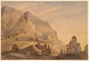 Una ciudad fortificada en una colina