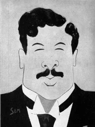 Caricatura del autor dramático Maurice Donnay (1859 - 1945) por Sem (1863 - 1934).