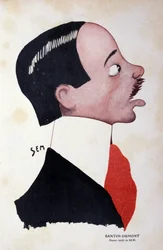 Retrato de Alberto Santos-Dumont (1873 - 1932), ingeniero y aeronauta brasileño por Sem (1863 - 1934).