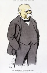 Retrato de Georges Clémenceau - dibujado por Sem, en “Fantasio” del 01/02/1918, no. 265
