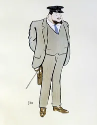 Retrato de Henri de Rothschild - por Sem (1863 - 1934), en “Les Sports modernes”, agosto 1906