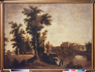 Paisaje cerca de San Petersburgo. Pintura de Semyon Fyodorovich Shchedrin (Semion Shchedrin) (1745-1804), óleo sobre lienzo