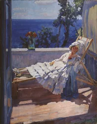 Una dama en el balcón, 1916