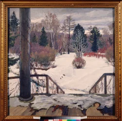 Se acerca la primavera - Pintura de Sergei Arsenyevich Vinogradov (1869-1938), óleo sobre lienzo