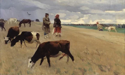 En el campo de rastrojo, 1896