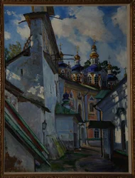 Vista del Monasterio Pskovo-Pechersky, 1928