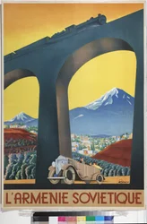 Armenia Soviética (Cartel de la compañía Intourist) - Igumnov, Sergei Dmitrievich (1900-1942) - 1935 - Litografía en color - Biblioteca Estatal Rusa, Moscú