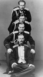 Grandes Duques Alexander Alexandrovich y Vladimir Alexandrovich de Rusia, c1870-c1875